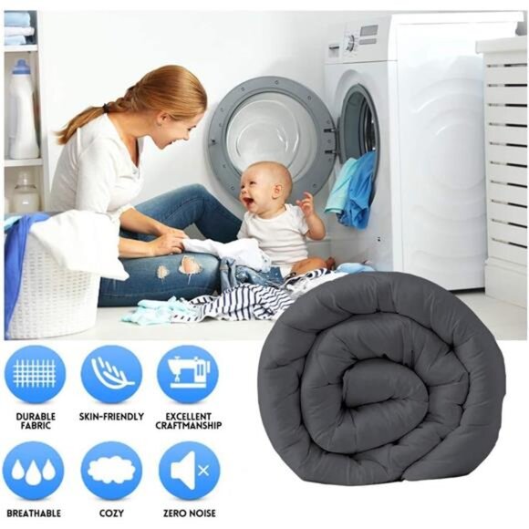 All Season Queen Size Soft Quilted Down Alternative Comforter Reversible - Picture 2 of 7